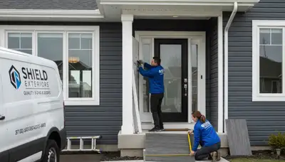 Vinyl siding repair and door restoration by local contractors in Portland, OR
