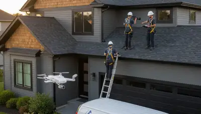 Roof inspection in Portland, OR for moss, leaks, and storm damage on a home roof