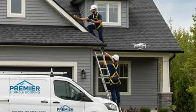 Professional roof inspection and vinyl siding contractors in Portland, OR checking home exterior integrity