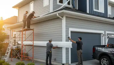 Seamless gutters for Portland, OR homes, custom-fit vinyl siding exterior protection for heavy rain