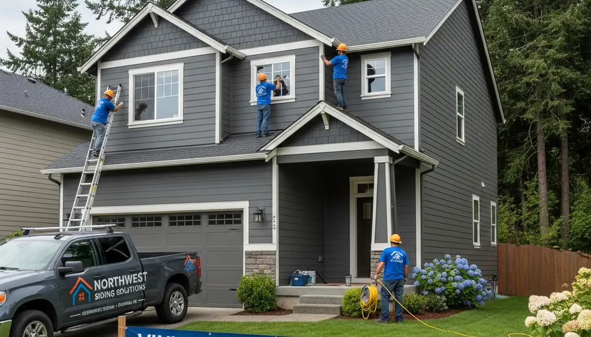 Vinyl siding contractors installing durable home siding in Portland OR