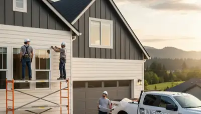 Vinyl siding installation by Portland, OR siding contractors for residential home exterior upgrade