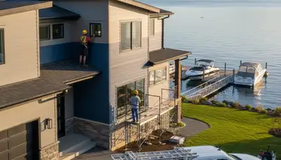 Professional vinyl siding contractors working on home exterior in Portland OR