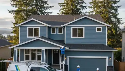 Professional vinyl siding contractors working on home exterior in Portland OR