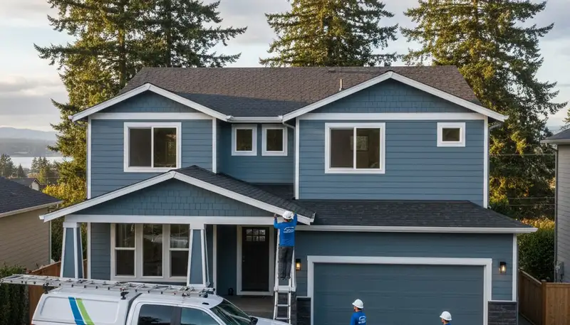 Professional vinyl siding contractors working on home exterior in Portland OR