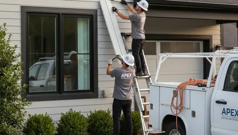 Vinyl siding repair on Portland OR home by Next Level Exteriors siding contractors