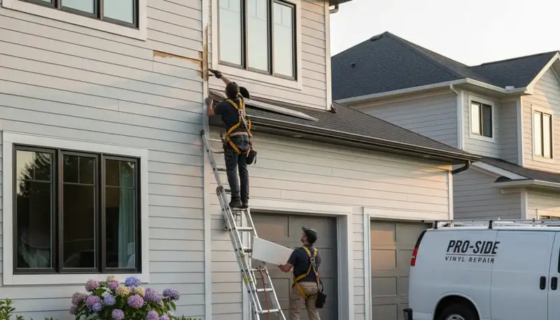 Portland, OR vinyl siding repair by Next Level Exteriors on a residential home exterior