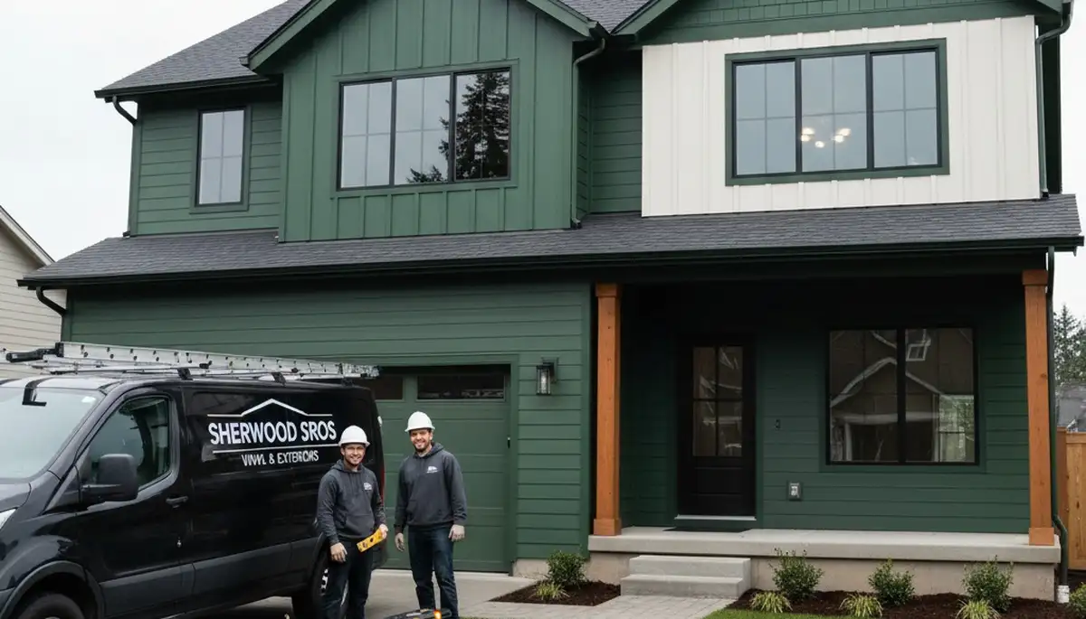 Professional vinyl siding contractors working on home exterior in Portland OR